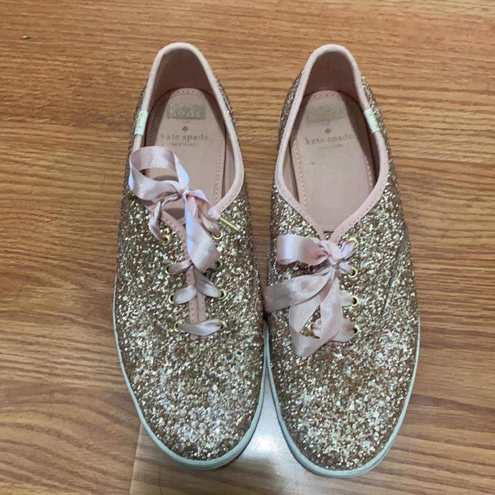 Kate Spade light pink sparkle tennis shoes